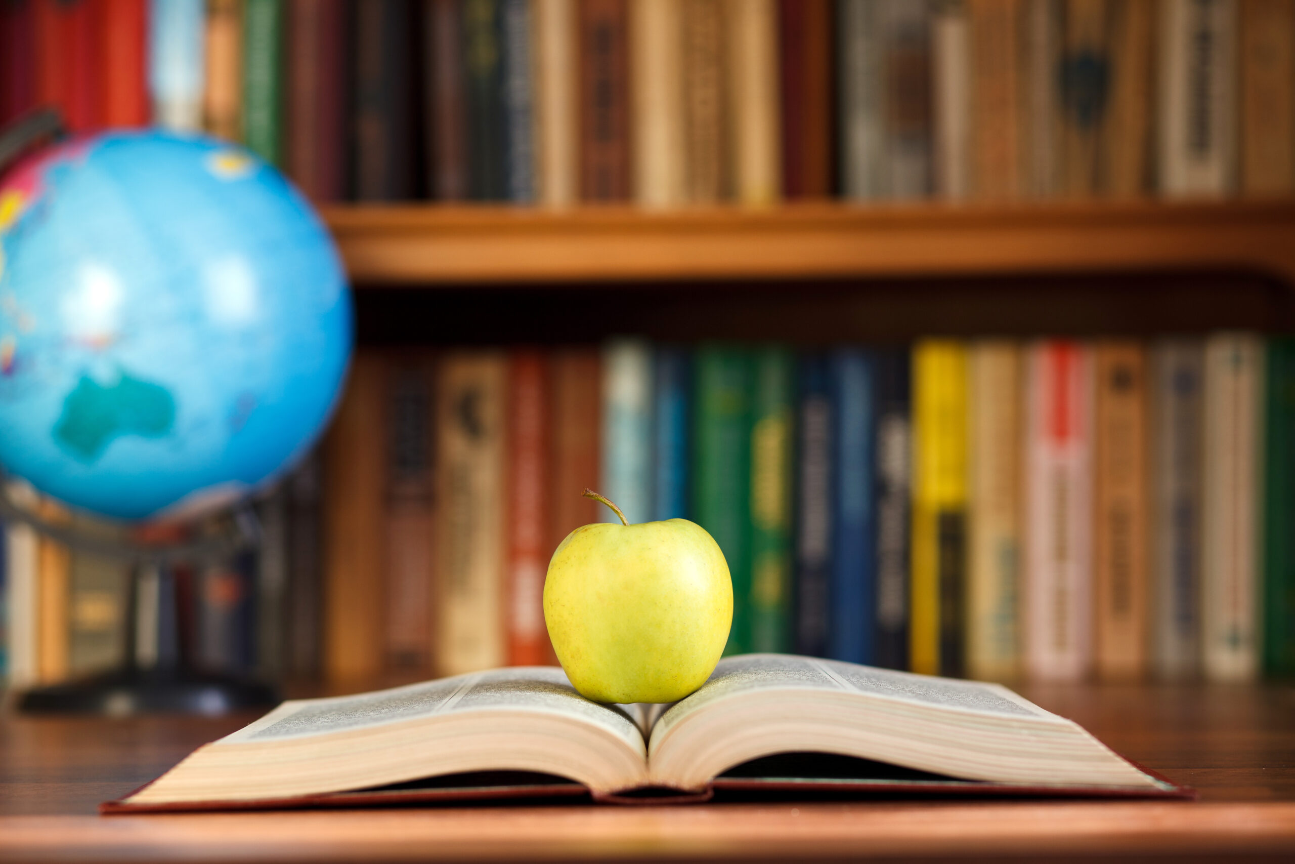 apple on the book